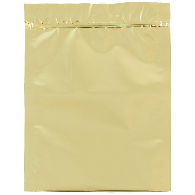 JAM Paper 5.5 x 7.5 Foil Envelopes with Zip Closure, Gold, 25/Pack (1417050) image 1
