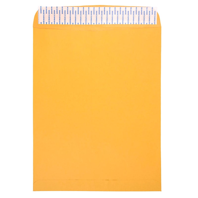 JAM Paper 11.5 x 14.5 Kraft Open End Catalog Envelopes with Peel and Seal Closure, Brown Kraft Manila, Bulk 500/Box (13034235c) image 1