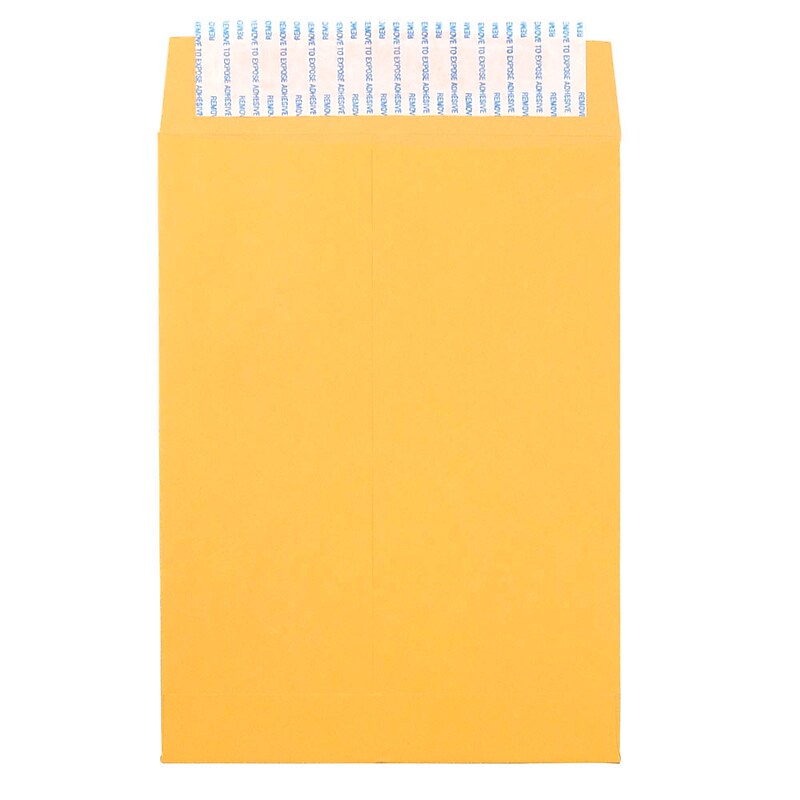 JAM Paper 7.5 x 10.5 Kraft Open End Catalog Envelopes with Peel and Seal Closure, Brown Kraft Manila, Bulk 500/Box (13034230C) image 1