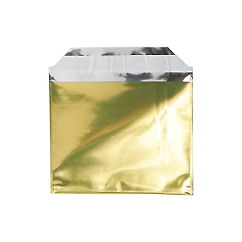 JAM Paper 4 x 5.5 Booklet Foil Envelopes with Self-Adhesive Closure, Gold, 25/Pack (1324894) image 1