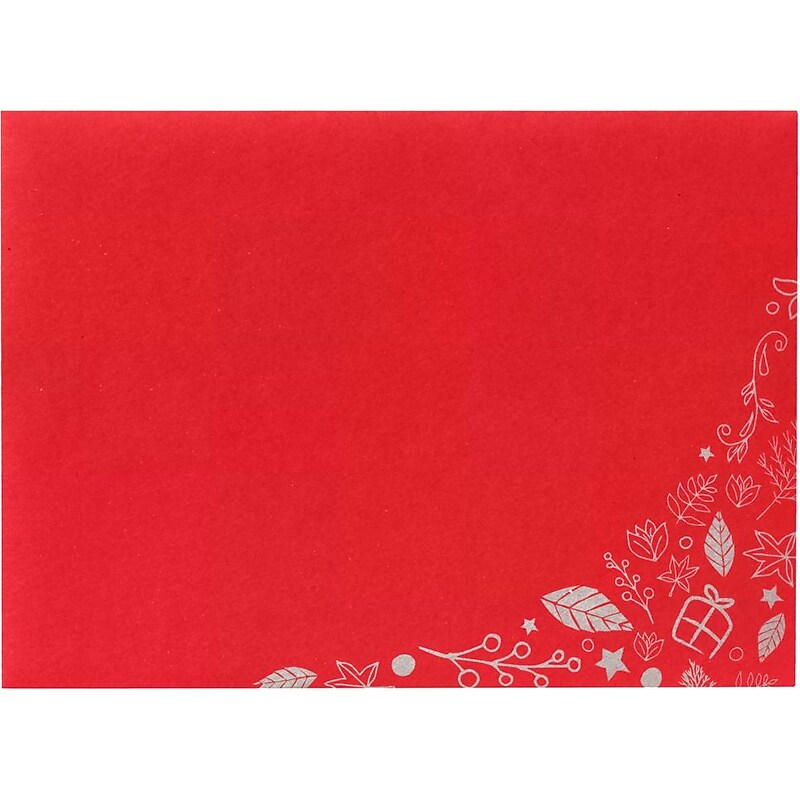 LUX A7 Invitation Envelopes, 5-1/4" x 7-1/4", 250/Pack, Holiday Leaves on Ruby Red (LUX488018G250) image 1