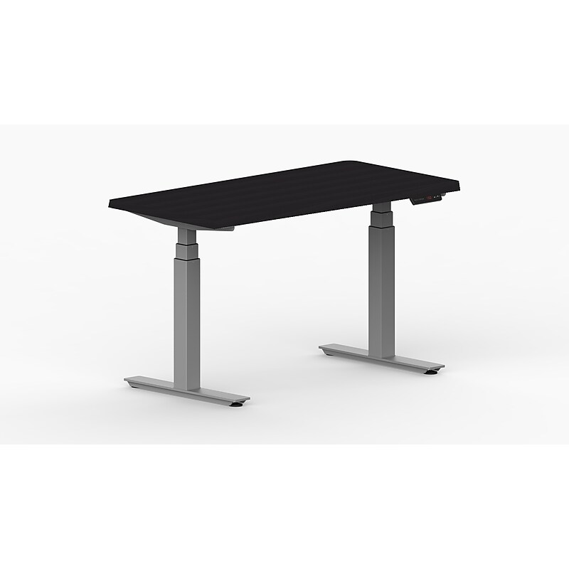 LifeFlo Ergonomics Height Adjustable Desk, 36" W x 24" D x 1 1/8" Thick, Black (LFO-3624-E2-BK) image 1