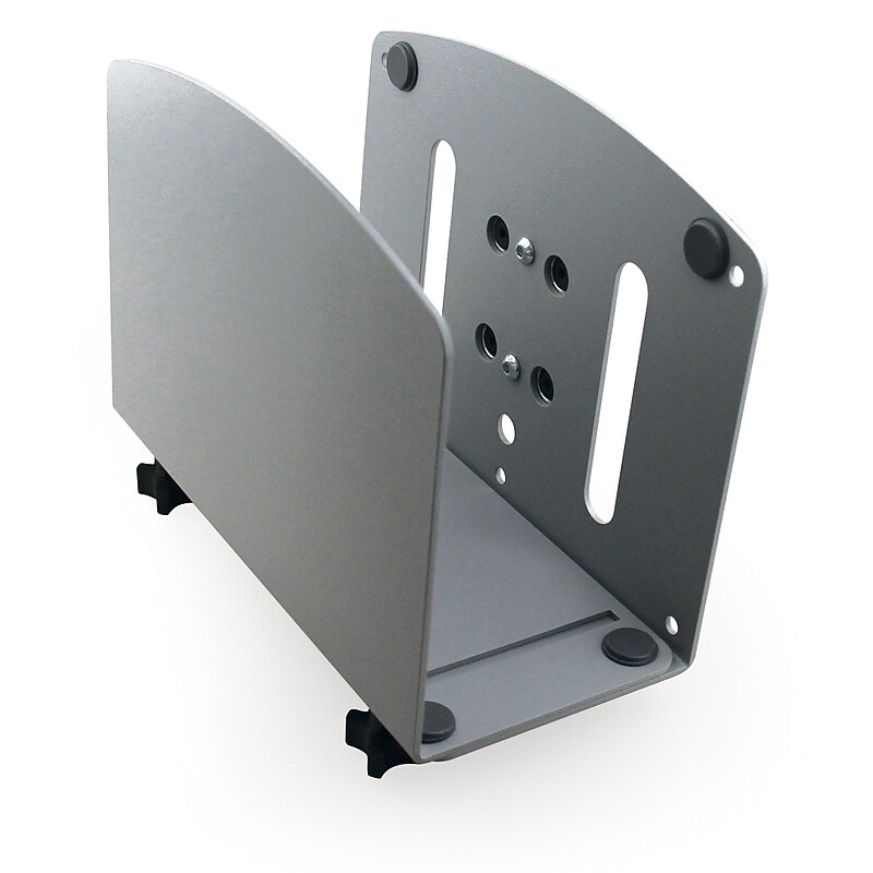 LifeFlo Ergonomics CPU Cradle for Fluid LT Workstation, 7.25” Height, 4.5 - 8” Width, 10" Depth.  Silver (LFO-ACTSCPU61) image 1