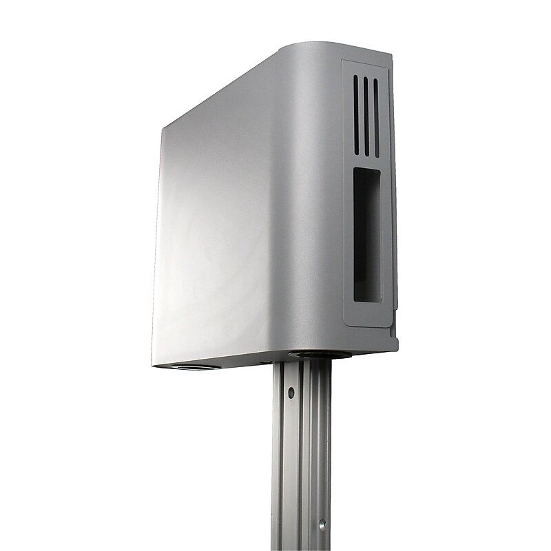 LifeFlo Ergonomics Enclosed CPU Holder, 12.13"H x 4 - 5.5"W x 15.74"D, Silver (LFO-ACTSCPU81) image 1