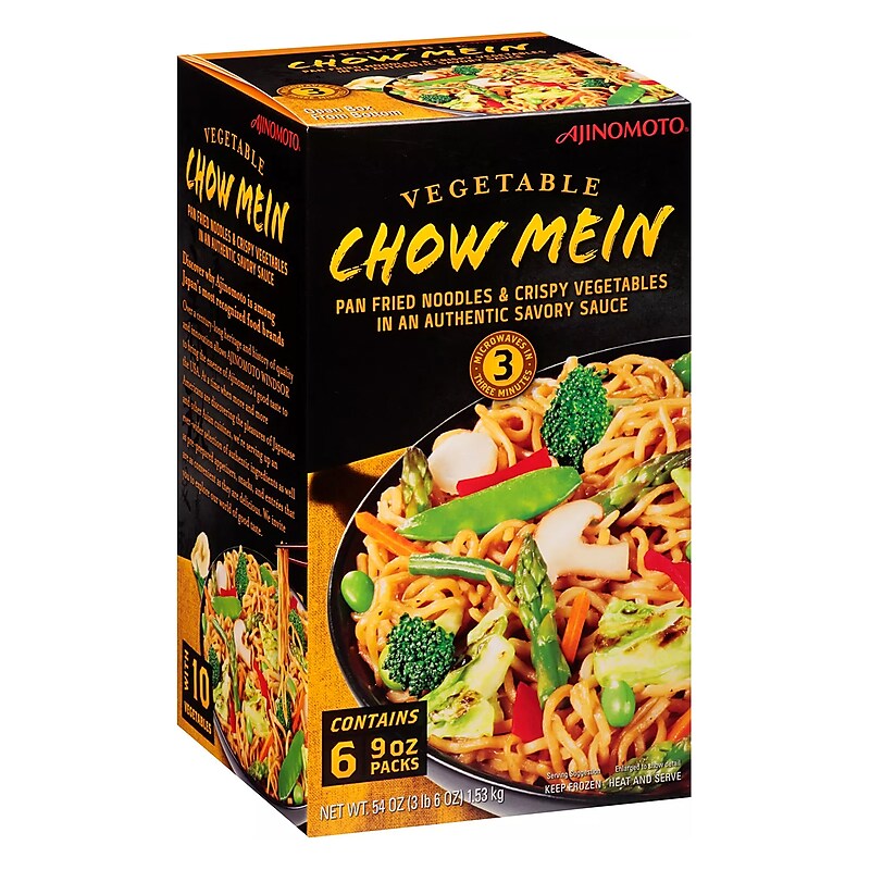 Ajinomoto Vegetable Chow Mein, Frozen, 9 oz., 6 Pack/Box (325-00010) image 1