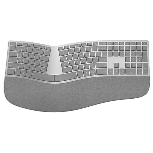 microsoft - surface ergonomic full-size wireless keyboard - silver