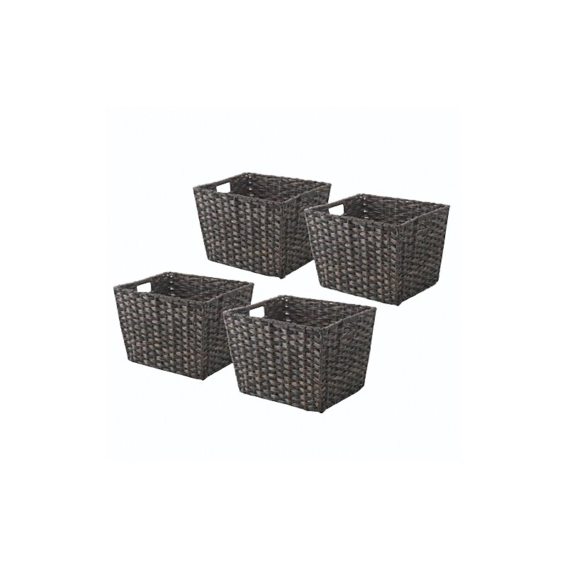 Whitmor Rattique 0.2 gal Organizer Tote Basket, Drift Wood, 4/Pack (60841054DW) image 1