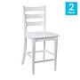 Flash Furniture Liesel Rustic Solid Wood Ladder Back Counter Height Stool, Antique White Wash, 2 Pieces (ESSTBN524WH2)~#|#~sp202107392_sc7