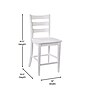 Flash Furniture Liesel Rustic Solid Wood Ladder Back Counter Height Stool, Antique White Wash, 2 Pieces (ESSTBN524WH2)~#|#~sp202107396_sc7