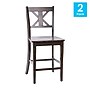 Flash Furniture Gwendolyn Rustic Solid Wood Designer Back Counter Height Stool, Gray Wash Walnut, 2 Pieces (ESSTBN124GY2)~#|#~sp202107406_sc7