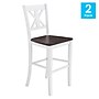 Flash Furniture Gwendolyn Rustic Solid Wood Designer Back Bar Height Stool, Antique White Wash, 2 Pieces (ESSTBN129WH2)~#|#~sp202107456_sc7