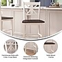 Flash Furniture Gwendolyn Rustic Solid Wood Designer Back Bar Height Stool, Antique White Wash, 2 Pieces (ESSTBN129WH2)~#|#~sp202107458_sc7