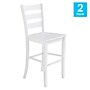 Flash Furniture Liesel Rustic Solid Wood Ladder Back Bar Height Stool, Antique White Wash, 2 Pieces (ESSTBN529WH2)~#|#~sp202107491_sc7
