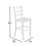Flash Furniture Liesel Rustic Solid Wood Ladder Back Bar Height Stool, Antique White Wash, 2 Pieces (ESSTBN529WH2)~#|#~sp202107494_sc7