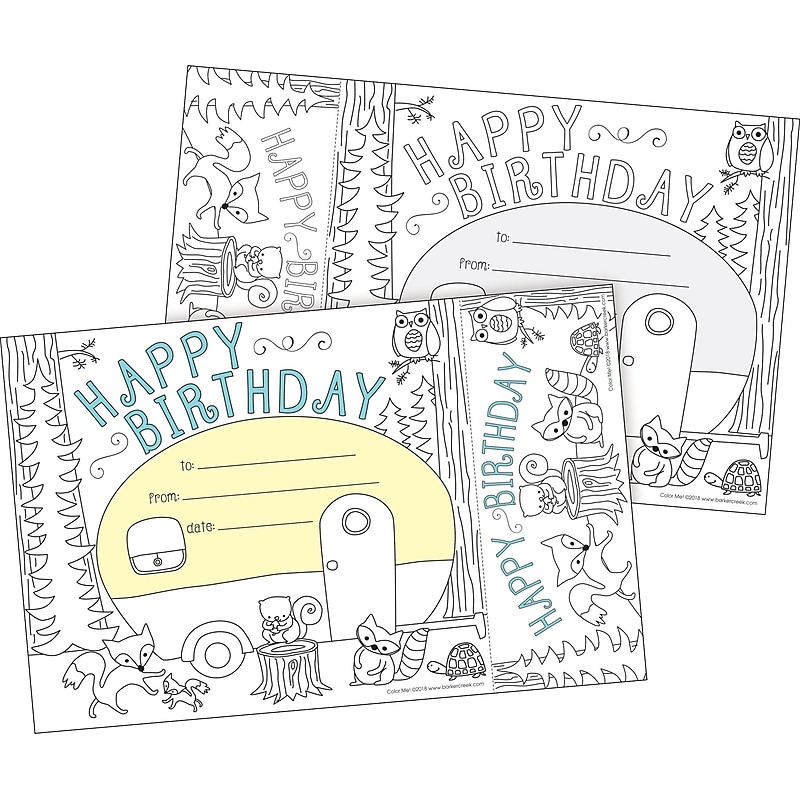 Barker Creek Color Me! Happy Birthday Awards & Bookmarks Set, 8.5" x 5.5”, Multicolored, 30/Pack (BC427) image 1