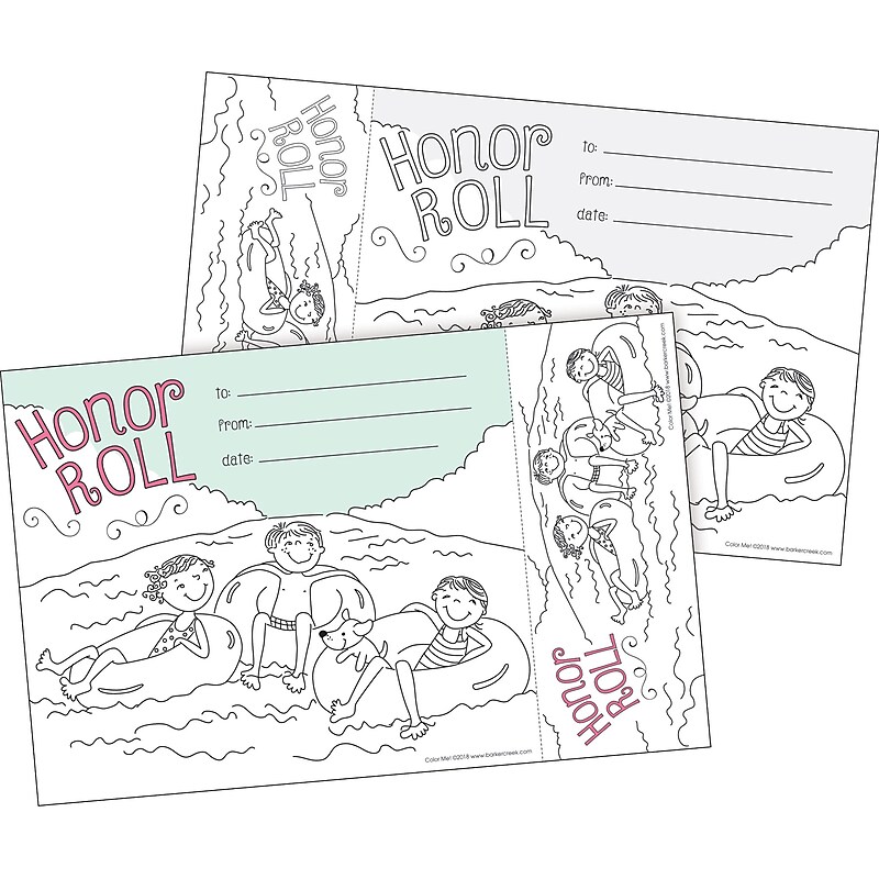 Barker Creek Color Me! Honor Roll Awards & Bookmarks Set, 8.5" x 5.5”, Multicolored, 30/Pack (BC429) image 1