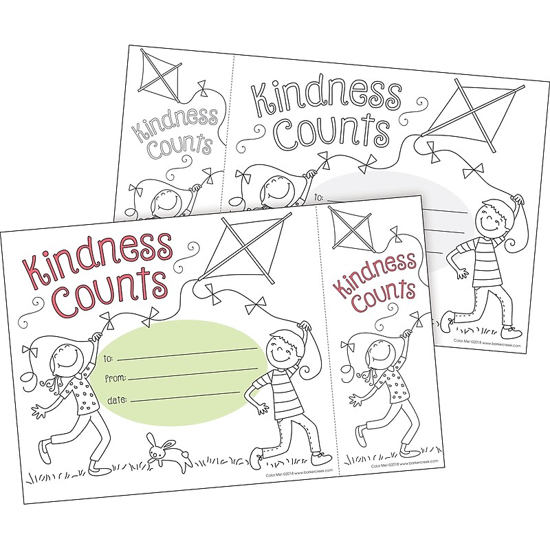 Barker Creek Color Me! Kindness Counts Awards & Bookmarks Set, 8.5" x 5.5”, Multicolored, 30/Pack (BC432) image 1