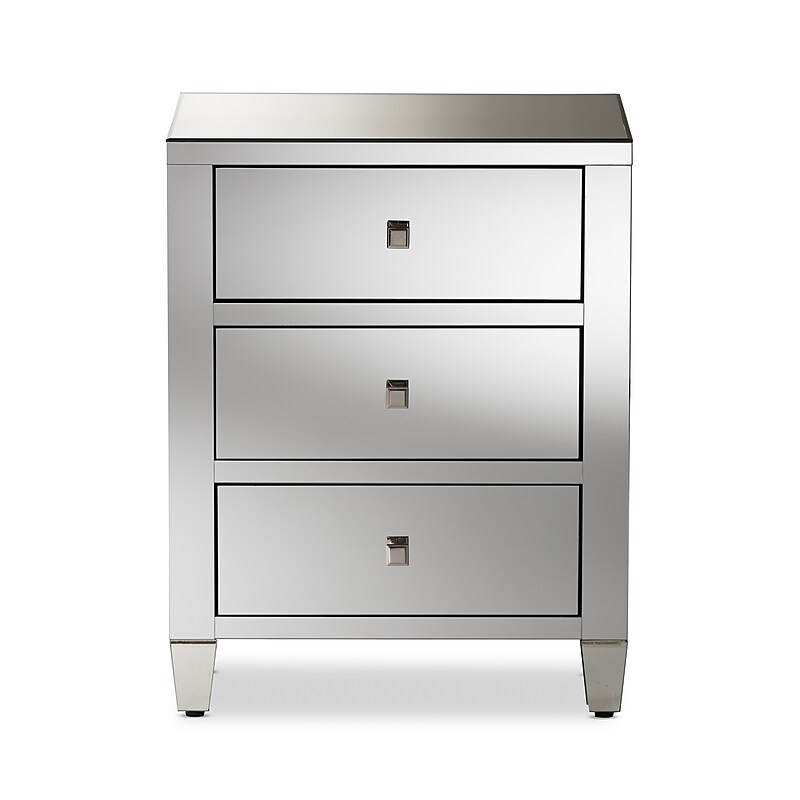 Baxton Studio Rosalind 26" High Dresser, Silver Mirrored (2633-7483-STPL) image 1