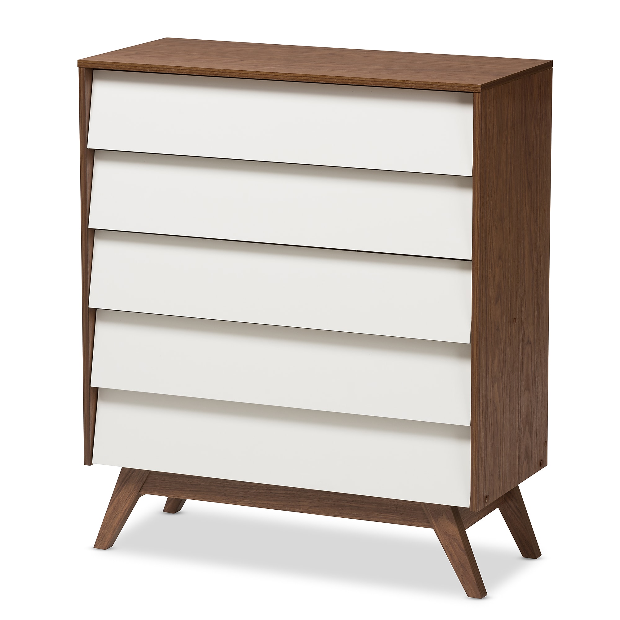 Baxton Studio Hildon 41″ High 5-Drawer Chest, White (2633-7489-STPL) Sansujyuku sansujyuku.com