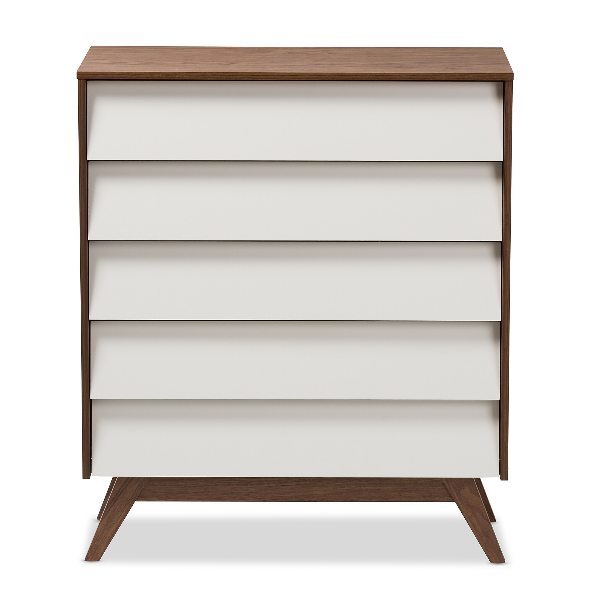 Baxton Studio Hildon 41″ High 5-Drawer Chest, White (2633-7489-STPL) Sansujyuku sansujyuku.com