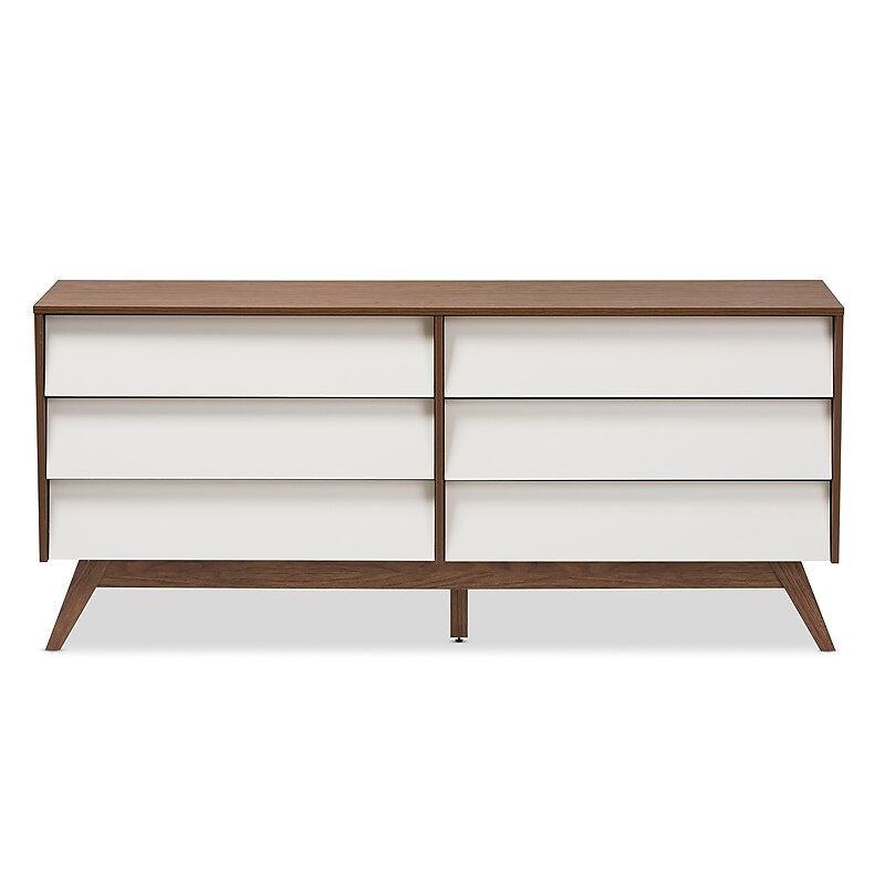 Baxton Studio Hildon 28" High 6-Drawer Chest, White (2633-7490-STPL) image 1