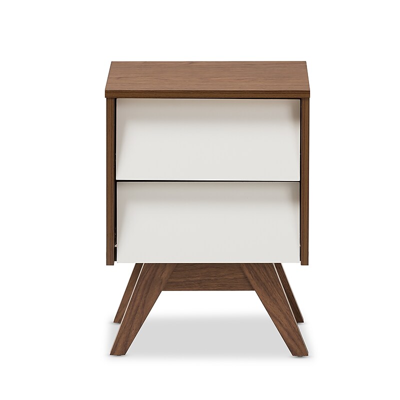 Baxton Studio Hildon 22" High Nightstand, White (2633-7493-STPL) image 1