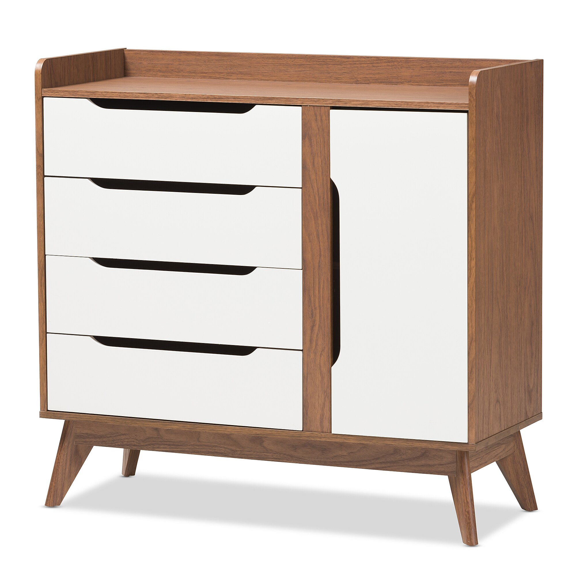 Baxton Studio Brighton 38″ High Shoe Cabinet, White (2633-7497-STPL) Sansujyuku sansujyuku.com