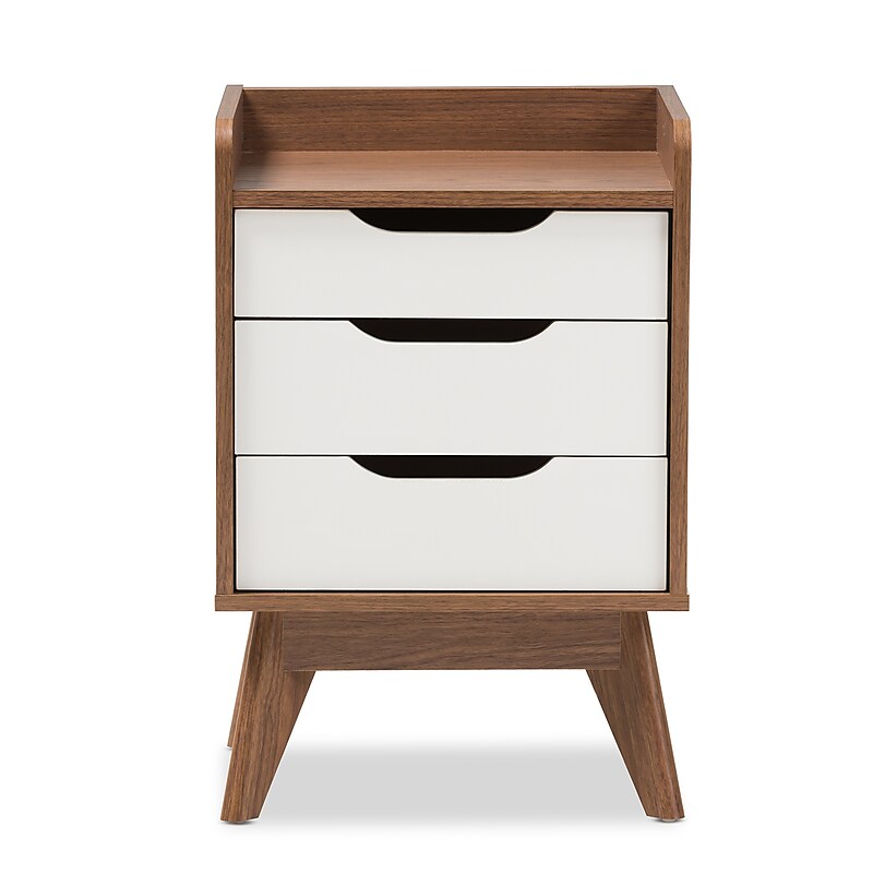 Baxton Studio Brighton 25" High Nightstand, White (2633-7498-STPL) image 1