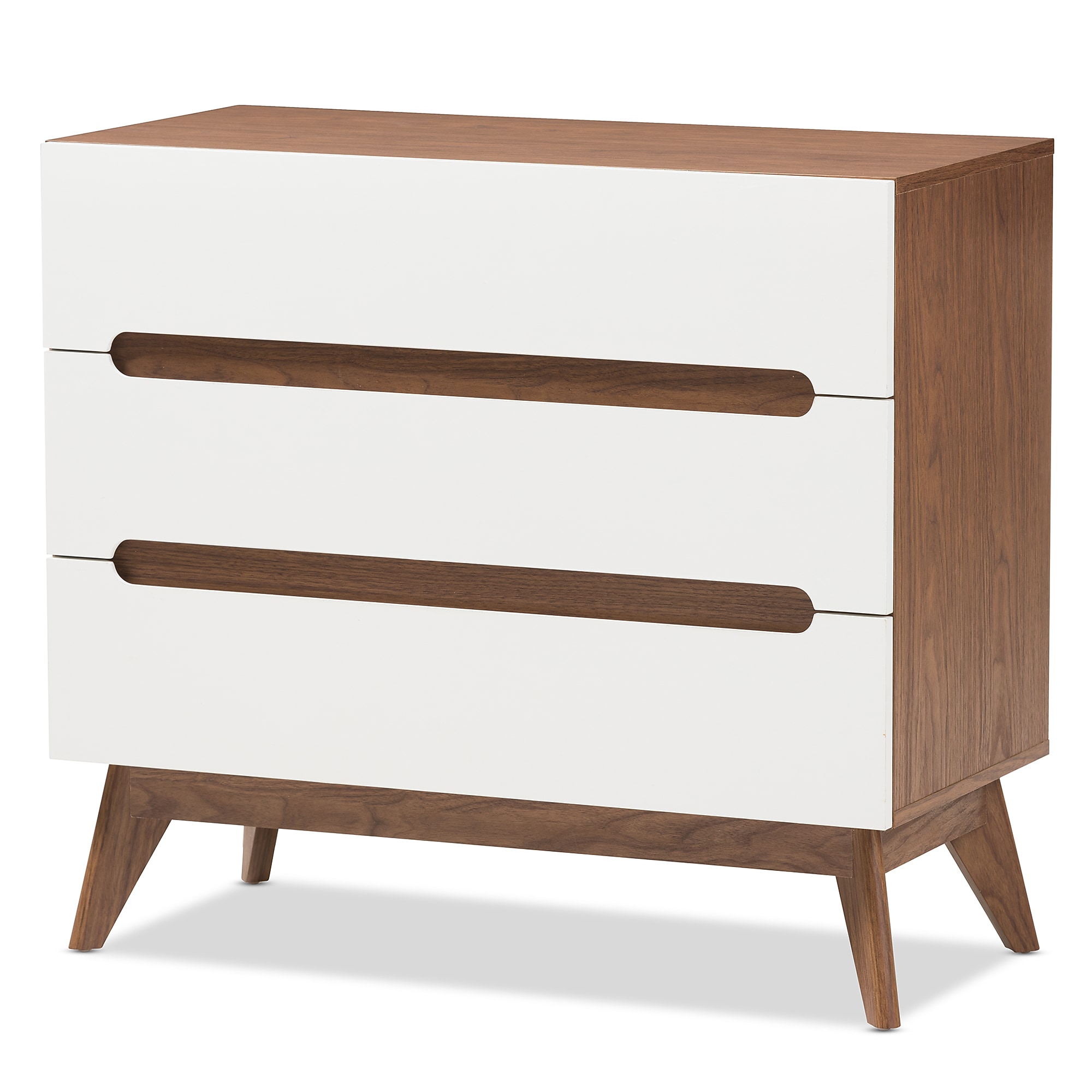 Baxton Studio Calypso 31″ High 3-Drawer Chest, White (2633-7499-STPL) Sansujyuku sansujyuku.com