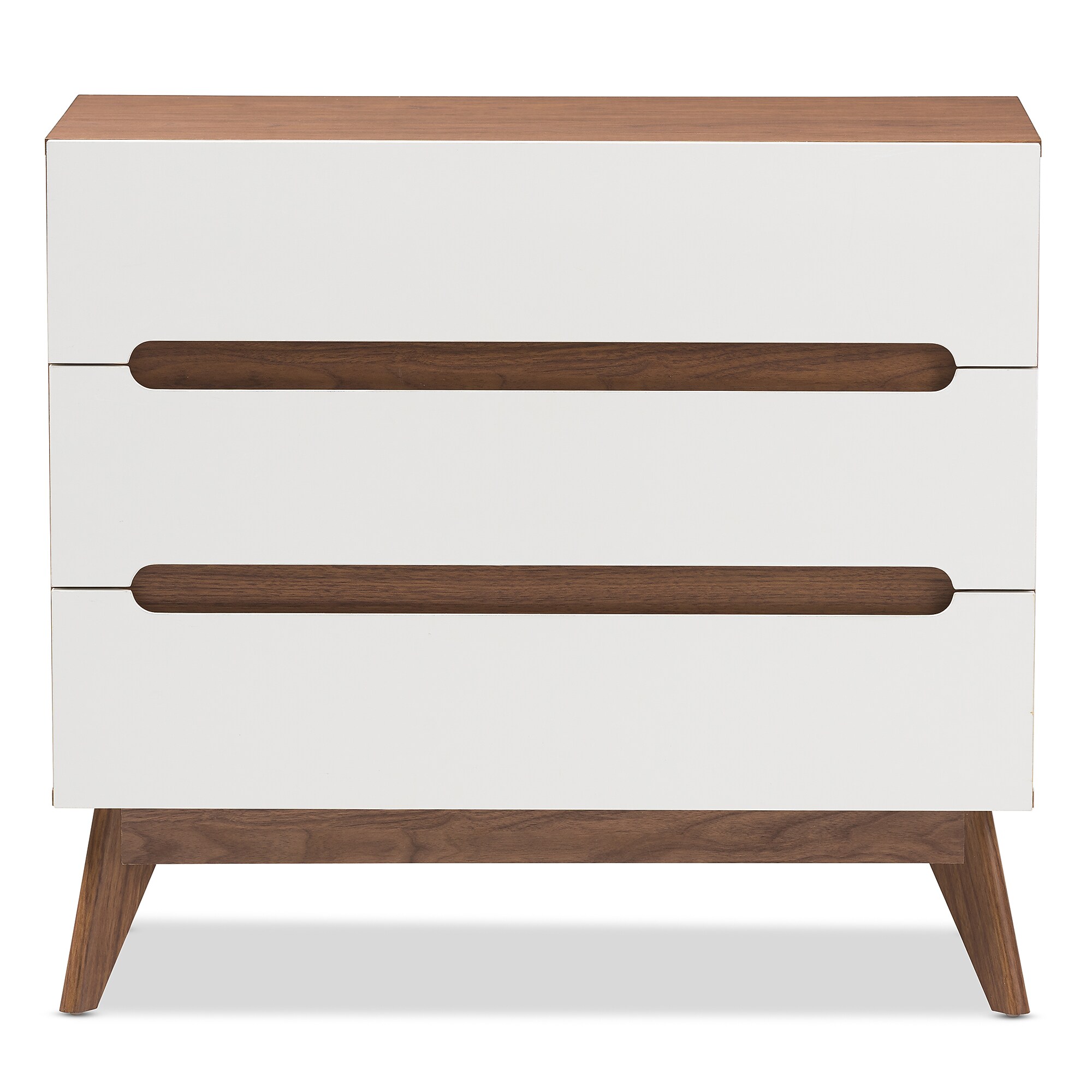 Baxton Studio Calypso 31″ High 3-Drawer Chest, White (2633-7499-STPL) Sansujyuku sansujyuku.com