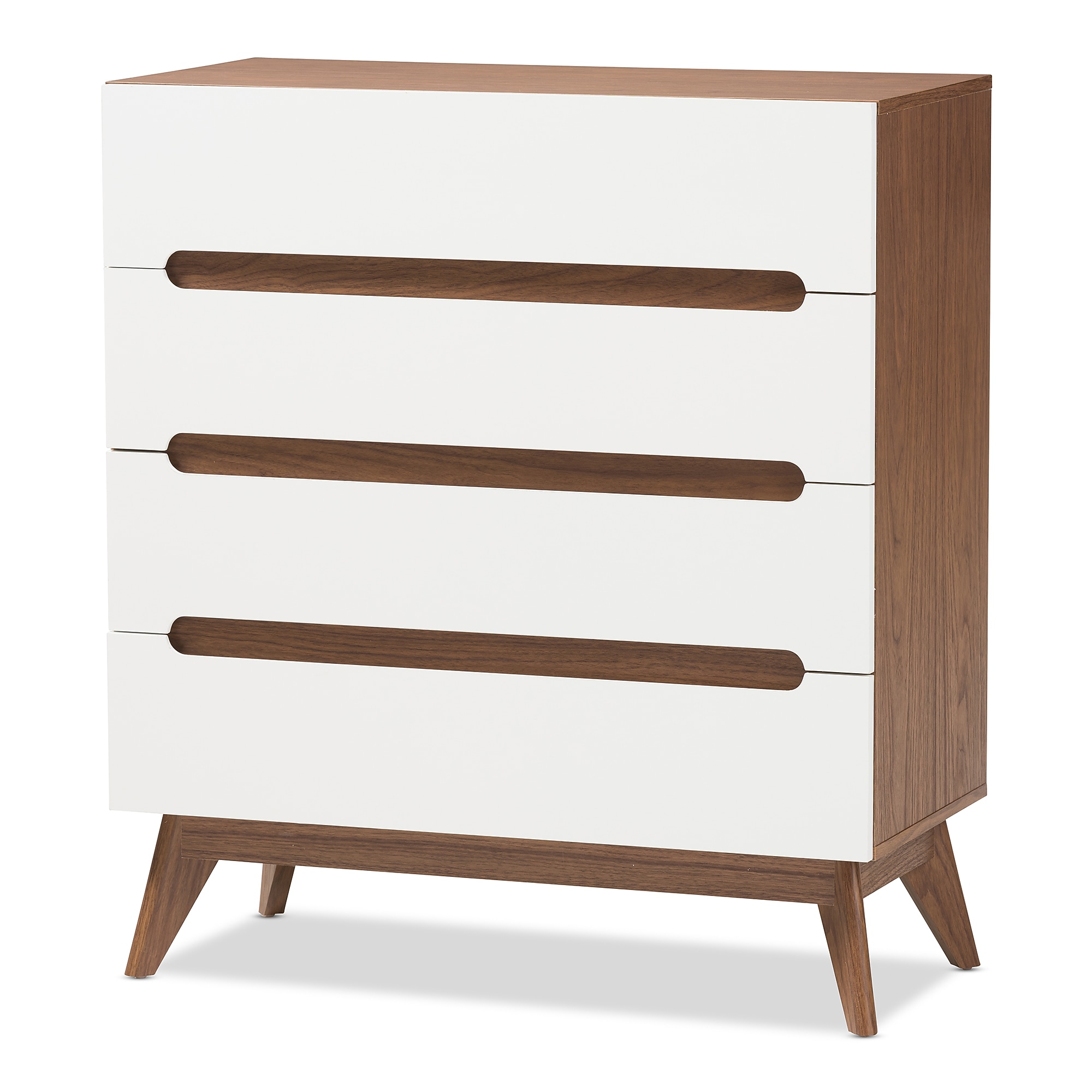 Baxton Studio Calypso 40″ High 4-Drawer Chest, White (2633-7500-STPL) Sansujyuku sansujyuku.com