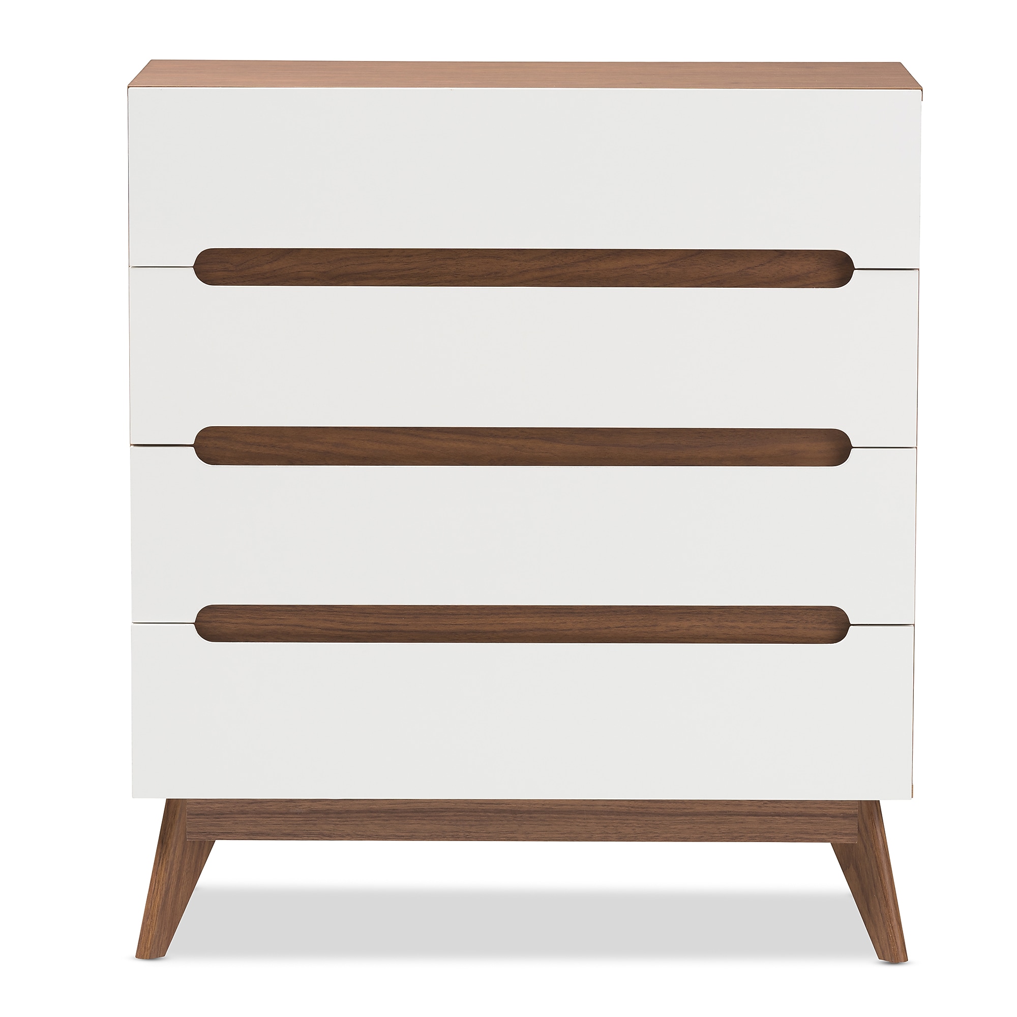 Baxton Studio Calypso 40″ High 4-Drawer Chest, White (2633-7500-STPL) Sansujyuku sansujyuku.com
