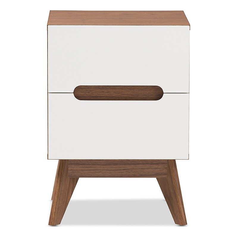Baxton Studio Calypso 23" High Nightstand, White (2633-7504-STPL) image 1