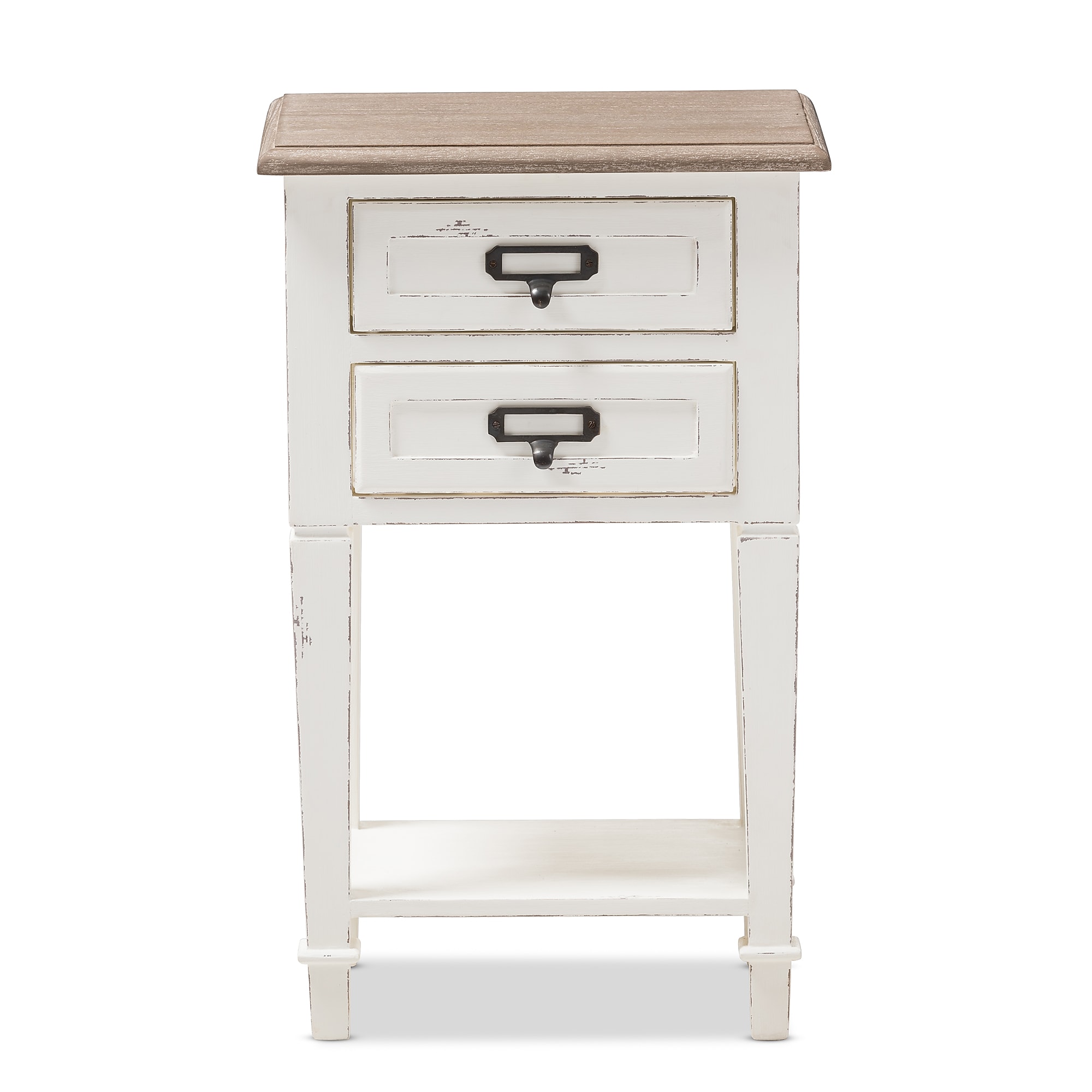 Baxton Studio Dauphine 26″ High 2-Drawer Nightstand, White (2633-7577-STPL) Sansujyuku sansujyuku.com