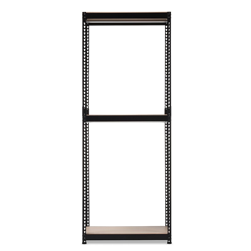 Baxton Studio Gavin Metal 3-Shelf Closet Storage Racking Organizer, Black (2633-7596-STPL) image 1