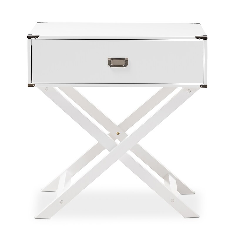 Baxton Studio Curtice 28" High Nightstand, White (2633-7629-STPL) image 1