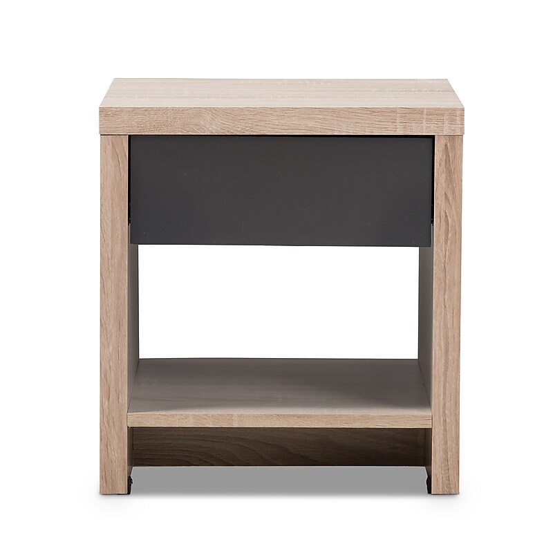 Baxton Studio Jamie Nighstand, Light Brown & Gray (2633-7708-STPL) image 1
