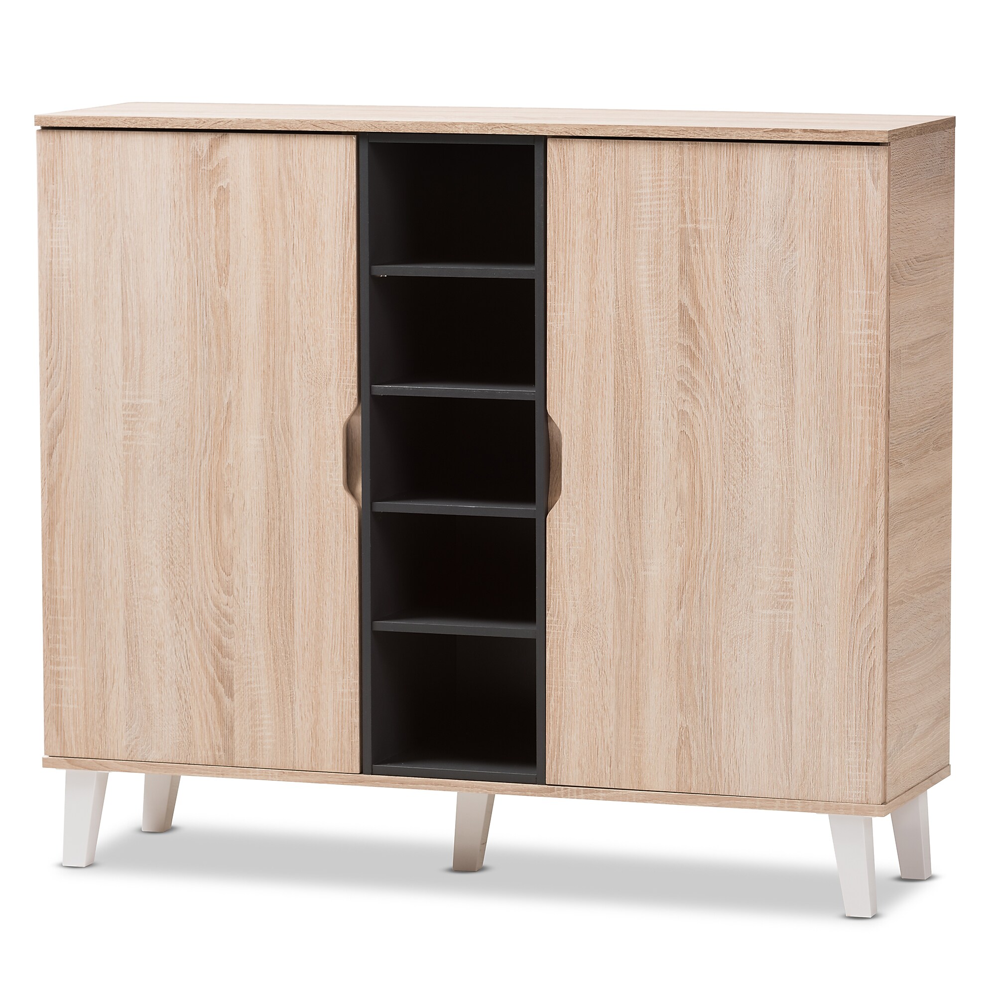 Baxton Studio Adelina 41″ High 2-Door Shoe Cabinet, Light Brown (2633-7711-STPL) Sansujyuku sansujyuku.com