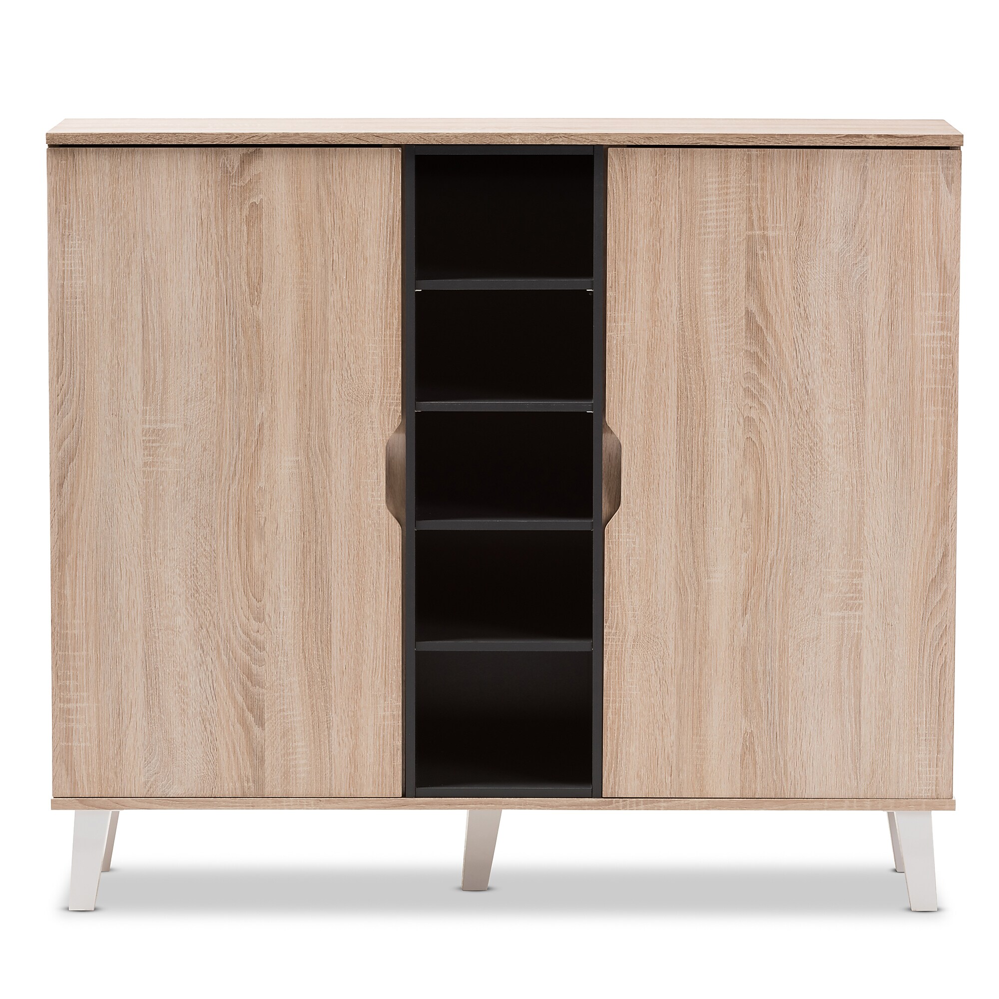 Baxton Studio Adelina 41″ High 2-Door Shoe Cabinet, Light Brown (2633-7711-STPL) Sansujyuku sansujyuku.com