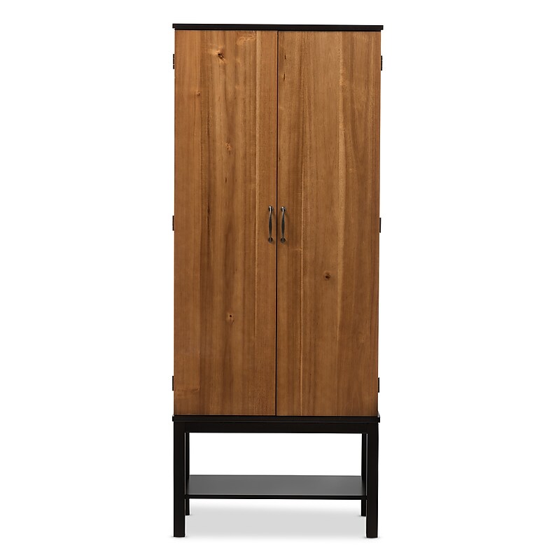 Baxton Studio Marya 69" High Wine Cabinet, Brown (2633-8301-STPL) image 1