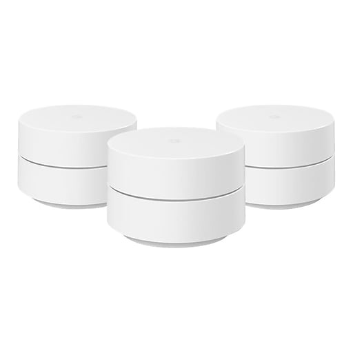 Google WiFi AC1200 Dual Band Wireless Mesh Router, White, 3/Pack