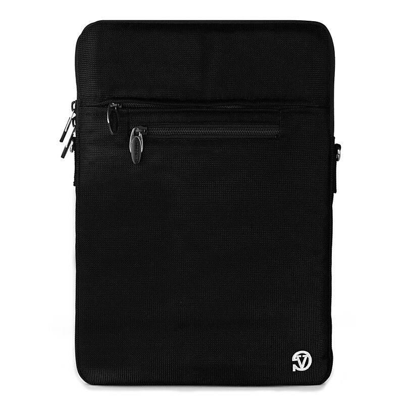 Vangoddy Nylon 12" Tablet  Cross body Messenger Bag Sleeve Case, Black (NBKLEA694) image 1