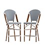 Flash Furniture Lourdes Stackable Indoor/Outdoor French Bistro Counter Stools, White/Navy, 2 Pack (2SDAD64201FCSWN)~#|#~sp202725933_sc7