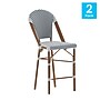 Flash Furniture Lourdes Stackable Indoor/Outdoor French Bistro Counter Stools, White/Navy, 2 Pack (2SDAD64201FCSWN)~#|#~sp202725938_sc7