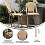 Flash Furniture Lourdes Stackable Indoor/Outdoor French Bistro Counter Stools, Natural/White, 2 Pack (2SDAD64201FCSNW)~#|#~sp202725953_sc7