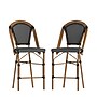 Flash Furniture Bordeaux Stackable Indoor/Outdoor French Bistro Counter Stool, Black/White, 2 Pack (2SDAD64201CSBKW)~#|#~sp202725959_sc7
