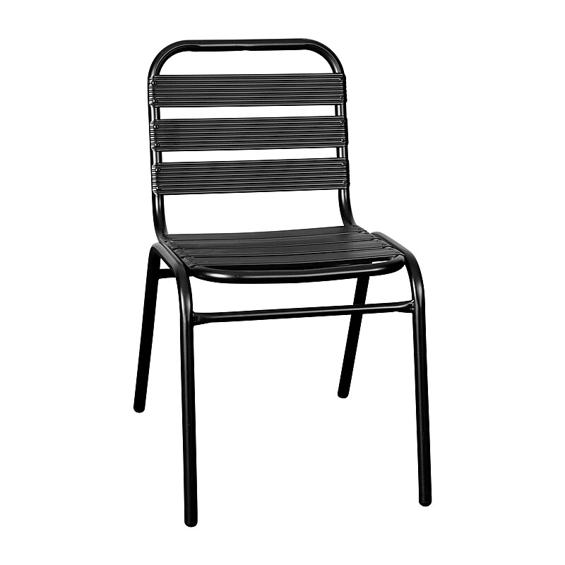 Flash Furniture Lila Indoor-Outdoor Restaurant Stack Chair, Black (TLH015CBK) image 1