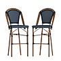 Flash Furniture Bordeaux Stackable Indoor/Outdoor French Bistro Barstools, Navy/White, 2 Pack (2SDAD64201BSNW)~#|#~sp202726006_sc7