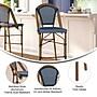 Flash Furniture Bordeaux Stackable Indoor/Outdoor French Bistro Barstools, Navy/White, 2 Pack (2SDAD64201BSNW)~#|#~sp202726013_sc7