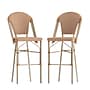 Flash Furniture Lourdes Stackable Indoor/Outdoor French Bistro Barstools, Natural/White, 2 Pack (2SDAD64201FBSNW)~#|#~sp202726033_sc7